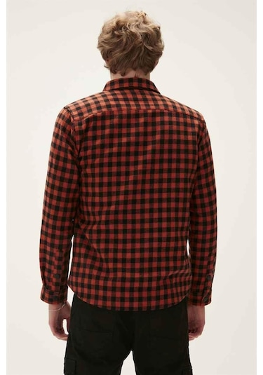 Bad Bear Liam Shirt Turuncu Kareli Fermuarlı Erkek Gömlek-turuncu Turuncu