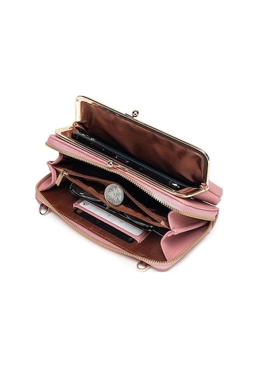 Ankatek Yeni Pembe Pembe Nakışlı Mcrtrade Kadın Fermuarlı Cüzdan Crossbody Çanta Çanta Ox Pembe Pembe