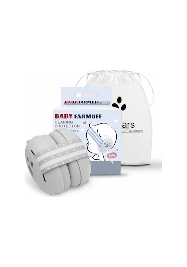 Snapbuy Bebekler İçin Gürültü Önleyici Kulaklık, Çocuklar İçin Ses Yalıtımlı Kulak Koruyucu Gri Gri