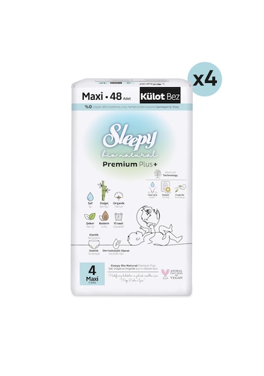 Sleepy Bio Natural Premium Plus Ultra Paket Külot Bez 4 Numara Maxi 192 Adet
