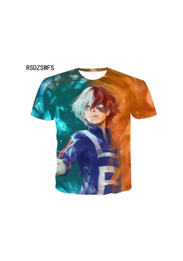 Snapbuy Benim Kahraman Akademi Boku Hiçbir Kahraman 3d Baskılı T-shirt - Erkek Kadın Çocuk Anime Streetweargri Gri