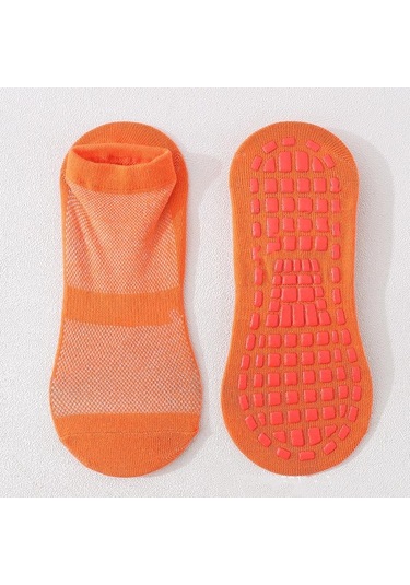 Turuncu Tutkal Nokta Kaymaz Çorap Kavrama Çorap Kaymaz Yoga Ev Terlik Çorap Yastıklı Taban Çorap Erkekler Kadınlar İçin Turuncu