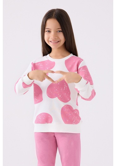 Kız Çocuk Eşofman Takım Krem