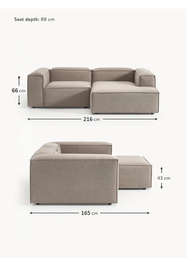 Most Mollis Plus Sağ Köşe 2 Modül Köşe 10 Kahverengi Keten Kumaş