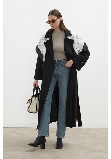 Manuka Premium Oversize Trençkot Siyah