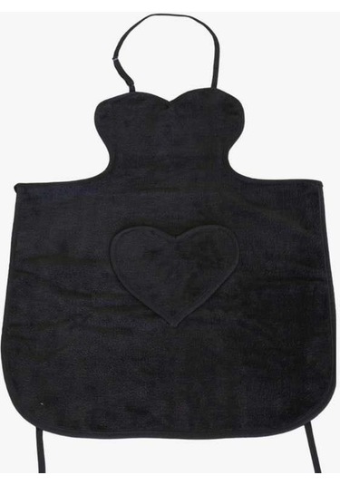 Mutfak Önlüğü Kadife Havlu Ayarlanabilir Askılı Kalp Cepli Önlük 001