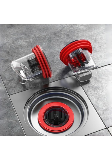 Fosenze Banyo Ve Mutfak Kokusu Engelleme Valfi, Ters Akış Önleyici, Saç Filtreli, 1.5-2.0 İnç Evsel Su Tüpü Uyumlu, Otomatik Açma-kapama Mekanizması Kırmızı