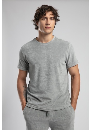 Lee Cooper Naul Erkek O Yaka T-shirt Gri-19833 Gri