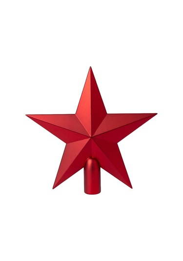 Çam Ağacı 20 Cm Yılbaşı Ağacı Süsü Kırmızı Tepe Yıldızı Tepe Süsü