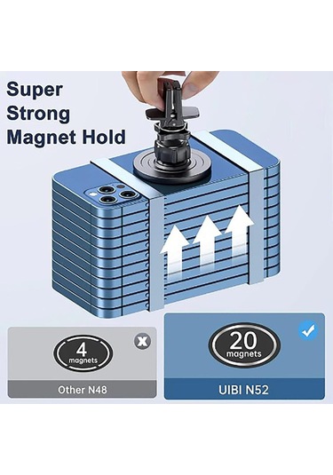 Monyee Magneetik Araç Telefon Tutucu 360 Döner Katlanabilir, Çok Amaçlı, Yüksek Kaliteli, Pembe Altın Diğer