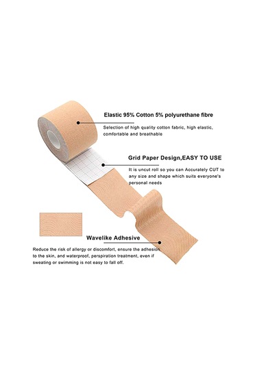 Youtek Yapışkanlı Göğüs Kaldırma Bandı - Su Geçirmez, Nefes Alabilir, A-e Beden Uygun