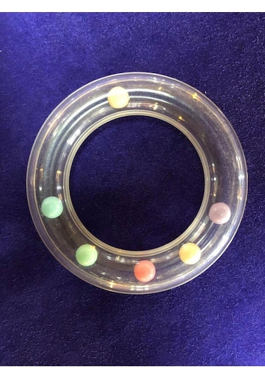 Şeffaf Plastik Bebek Çıngırak 80mm - Bebe Çıngırağı Çok Renkli