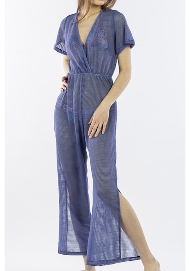 Nicoletta Lacivert Kadın Pareo Tulum Plaj Elbisesi Lacivert