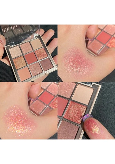 Mod Göz Farı Paleti 9'lu Mat Göz Farı Paleti Parıltılı Göz Farı Makyaj Nude 011 C01