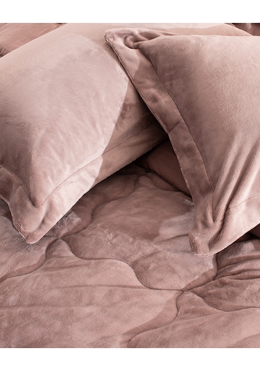 Madame Coco Kaira Çift Kişilik Comforter Set - Pudra Pudra