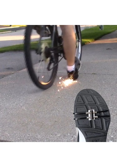 Xindoker Bisiklet Ayak Tabanı Alev Taşı Seti - 1 Adet Taş + 1 Adet Bağlama Kordonu - Yolculukta Çarpıcı Alev Efekti Siyah