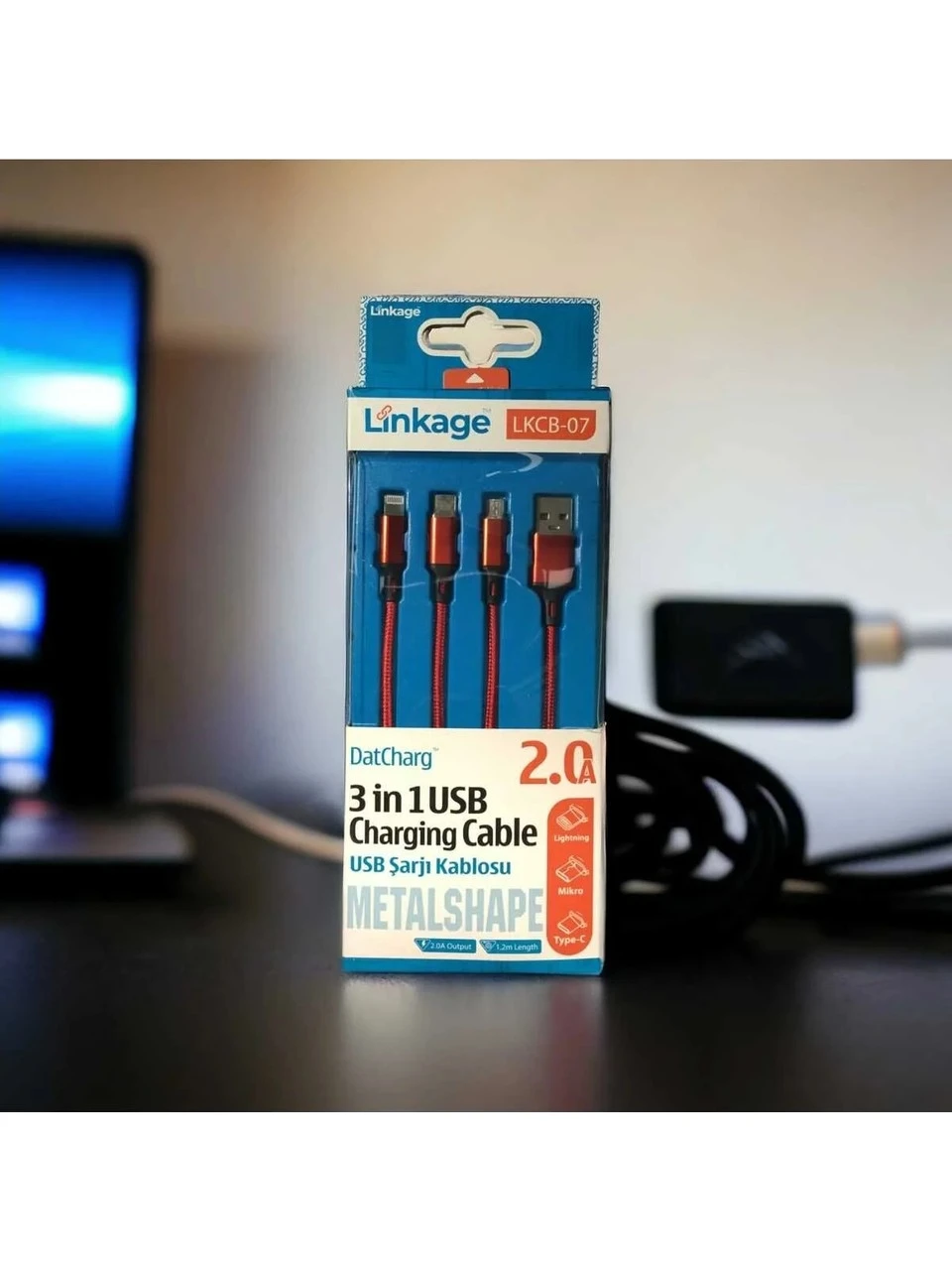 Linkage 3 In 1 Usb Şarj Ve Veri Kablosu-Apple Uyumlu iPhone - 4 Lü Kablo