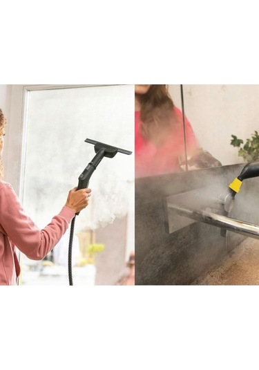 Karcher Sc Serisi İle Uyumlu Aksesuar Seti, Cam Silme Aparatı, Mikrofiber Bez, Mini Fırça Seti