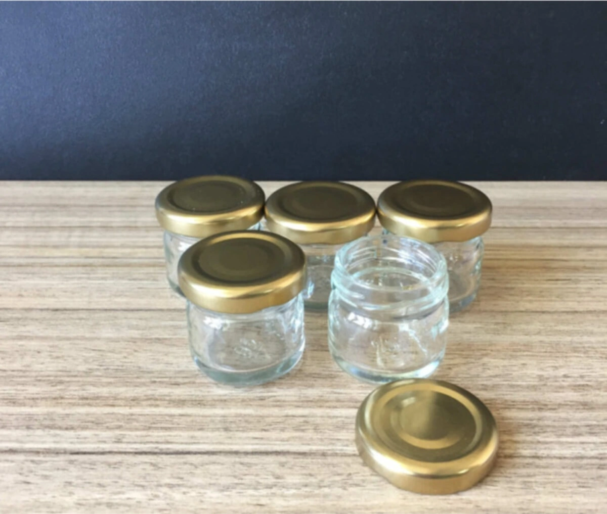 29 Cc Şeffaf Cam Konserve Kavanozu Gold Kapaklı, 110 Adet, Cam Kavanoz, Konserve Kavanozu, Reçel Kavanozu, Bal Kavanozu, Saklama Kavanozu