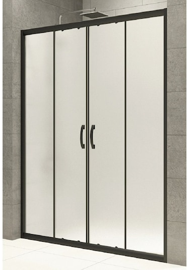 Durul Duşakabin Ön Cephe Siyah 5 mm Buzlu Yükseklik  190 cm