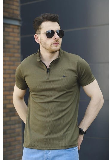 Roderick Hakim Yaka Petek Kumaş Yarım Fermuarlı Erkek Tshirt