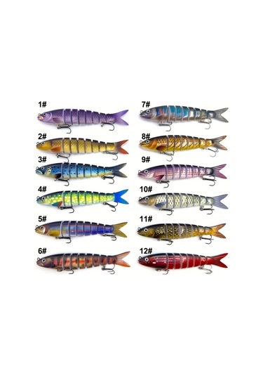 Fochsia Zzkug 12 Parça Yapay Yem Seti 13.5cm 19g 8 Bölüm Titreşimli Şekilli Yüzey Yemi Tatlı Ve Tuzlu Su İçin