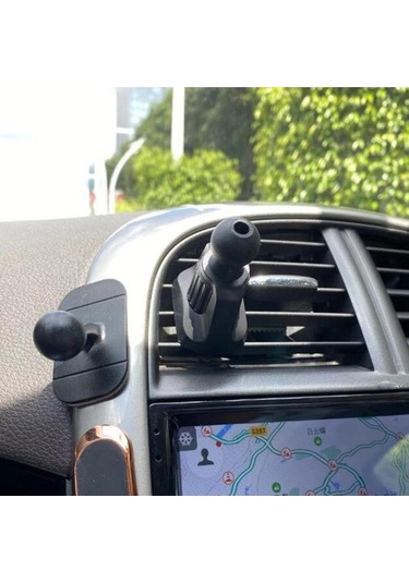Luckysouk Araba Hava Havalandırma Klip Top Başkanı Adaptörü Kanca Büküm-kilit Telefon Tutucu Standı 17mm Siyah Torpido Üstü 3xyxc4