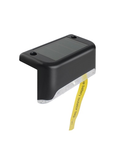 Yaozixa 4 Adet Beyaz Işık Güneş Enerjili Basamak Lambası - Akıllı Işık Kontrolü, Ip65 Su Geçirmez, Dış Mekan Bahçe Duvar Lambası Siyah