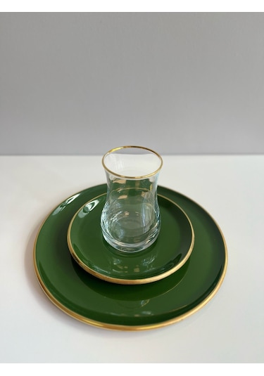 Glore 18 Parça Solid Pasta Çay Seti Yeşil 85495 Yeşil
