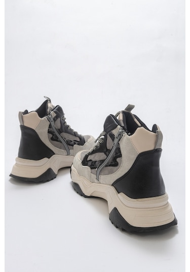Luvishoes Olıvıa Buz Siyah Multi Kadın Spor Bot Buz Gri - Siyah