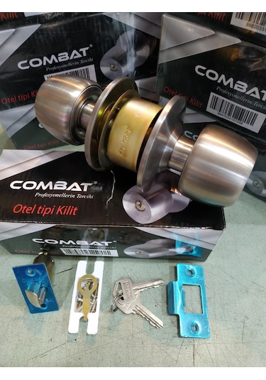 Combat Topuzlu Kapı Kilidi Kollu Otel Tipi Gri-saten Oda