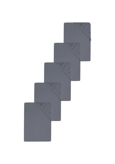 5 Adet Düz Pamuklu Tek Kişilik 80 X 200 X 30 Cm Lastikli Penye Çarşaf Antrasit