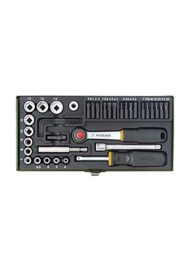 Proxxon 23070 1/4" Cırcır Kolu 39 Parçalı Lokma Ve Bits Takımı