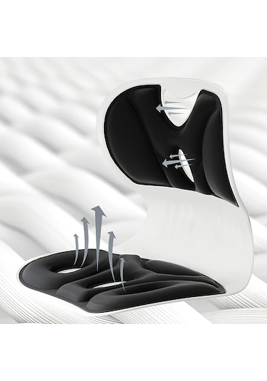 Sunshine011 Ergonomik Bel Yastığı - Anti Yorgunluk Gri Masa Başı Ve Tv Koltuk Minderi Moda Grisi