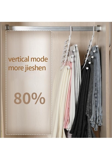 Siyah 5 In 1 Sihirli Pantolon Raf Dolap Depolama Organizatör Çok Katmanlı Pantolon Rafı Katlanır Elbise Askısı Dolap Depolama Organizasyonu Siyah