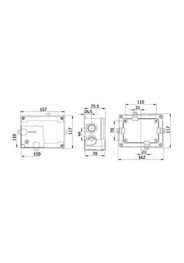 METE ENERJİ 40201505 110X150X70 Termoplastik Buat Gri