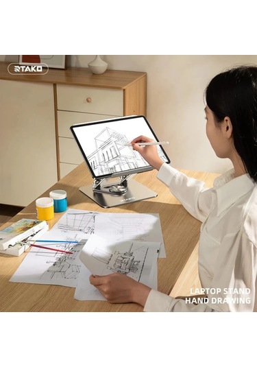 Rtako Rs-cp84s Tablet-laptop 360 Derece Döner Braket Stand - Gri Gri