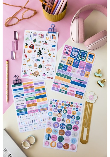 A5 Sticker Book 1183 Adet 18 Yaprak Renkli Etiket Defteri Everyday Sticker