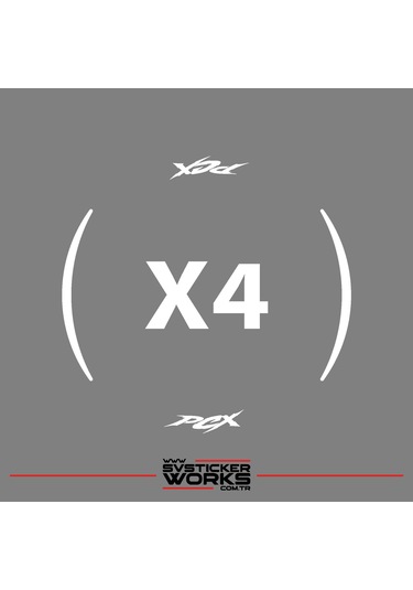 Honda Pcx Motosiklet Jant Şeridi Sticker Set Ay Modeli Beyaz