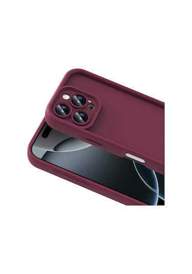 Mobilteam İphone Uyumlu 16 Pro Kılıf Kamera Korumalı Ananas Kapak - Mürdüm Mürdüm