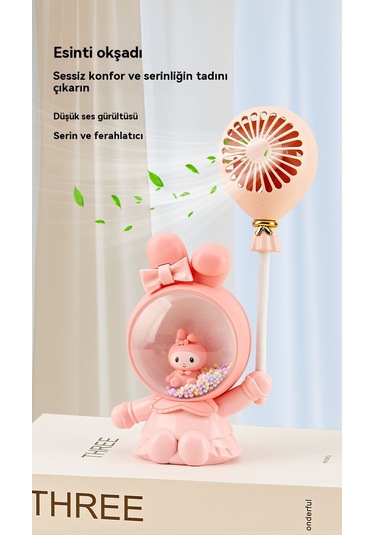 Aurora Karikatür Sevimli El Masaüstükçük Fan Katlanabilinir Taşın Büyüksüzgar Usb Şarj Elektrikli Fan Mor