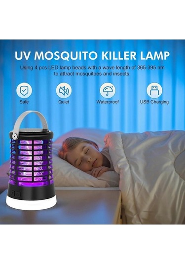 3'ü 1 Arada Taşınabilir Kamp Feneri Led Işık, Usb Şarj Edilebilir Sivrisinek Öldürücü Lamba, Su Geçirmez Açık/kapalı Sivrisinek Öldürücü, Elektrikli Sivrisinek Öldürücü Diğer Çok Renkli