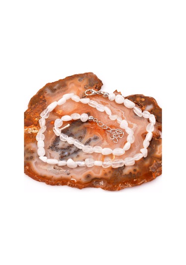 Ay Taşı Kolye - Amorf Kolye Mor - Sarı