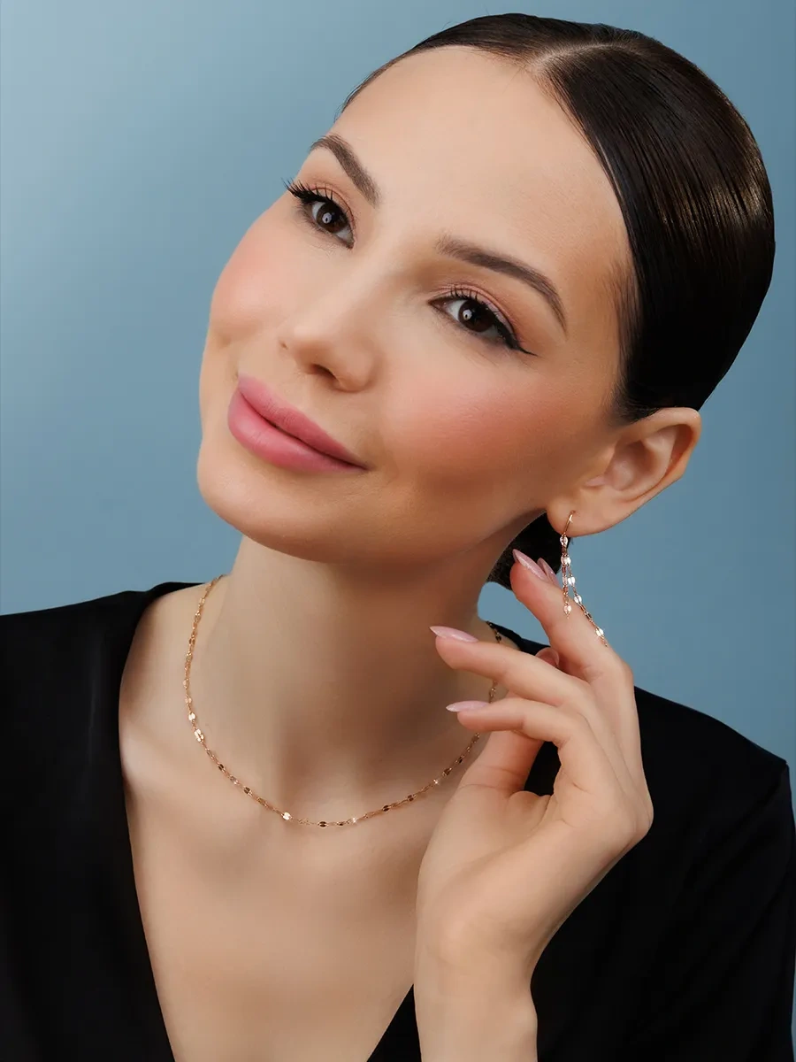 Veronika Jewelry Factory Uzun Küpeler Takı 925 Ayar Gümüş Sallama Askılı 439436549 Altın