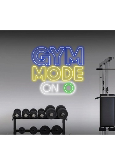 Twins Led Gym Mode On Yazılı Ve Şekilli Neon Tabela Mavi Model:model:30113366 Mavi