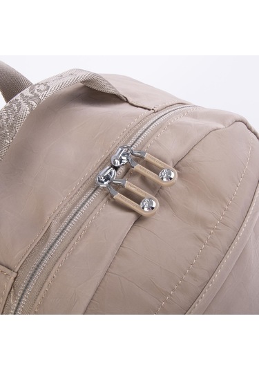 Nas Bag Extra Hafif Su Geçirmez Çok Gözlü Waterproof Unisex Sırt Çantası 30x40 Cm Vizon