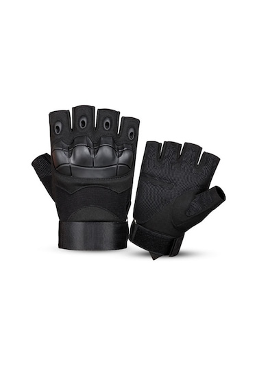 Combat Askeri Tactical Kesik Parmak Eldiven  - Siyah
