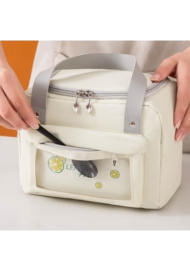 Dancemonkey Cbtx Yalıtımlı Öğle Yemeği Çantası Polyester Açık Hava Piknik Kamp Yiyecek Saklama Çantası - Mor + Arı Mor