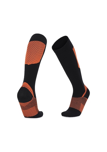 Youmex Spor Kompresyon Çorapları: Topuk Ve Arka Desteği, Nefesli Kumaş, Çok Renk Seçeneği, Unisex, 1 Çift Y-09 Turuncu