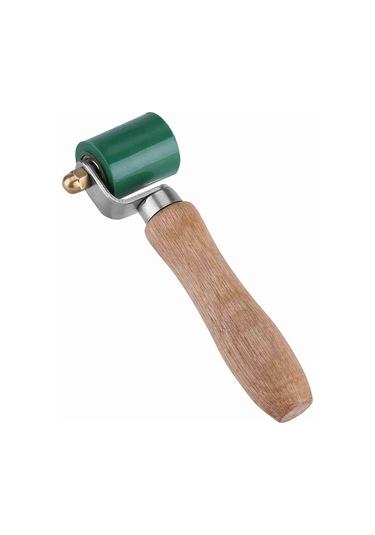 Geeksen Yeşil Silikon Pres Mili 40mm - 260 C Isı Dayanıklı, Çift Yönlü Yataklı, Ahşap Kollü - Pvc, Zırh Folyo Kaynağı Ve Filmi Preslemek İçin Diğer